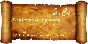 Spalovszky Csongor névjegykártya